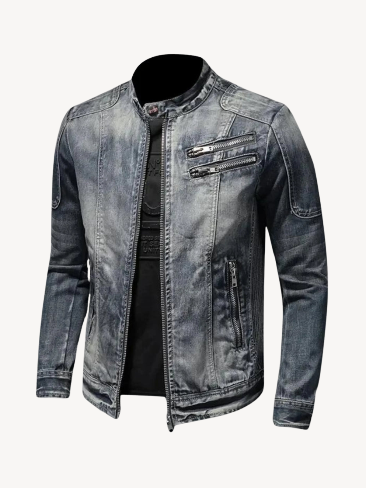 EUSEBIO - GIACCA DI JEANS BIKER